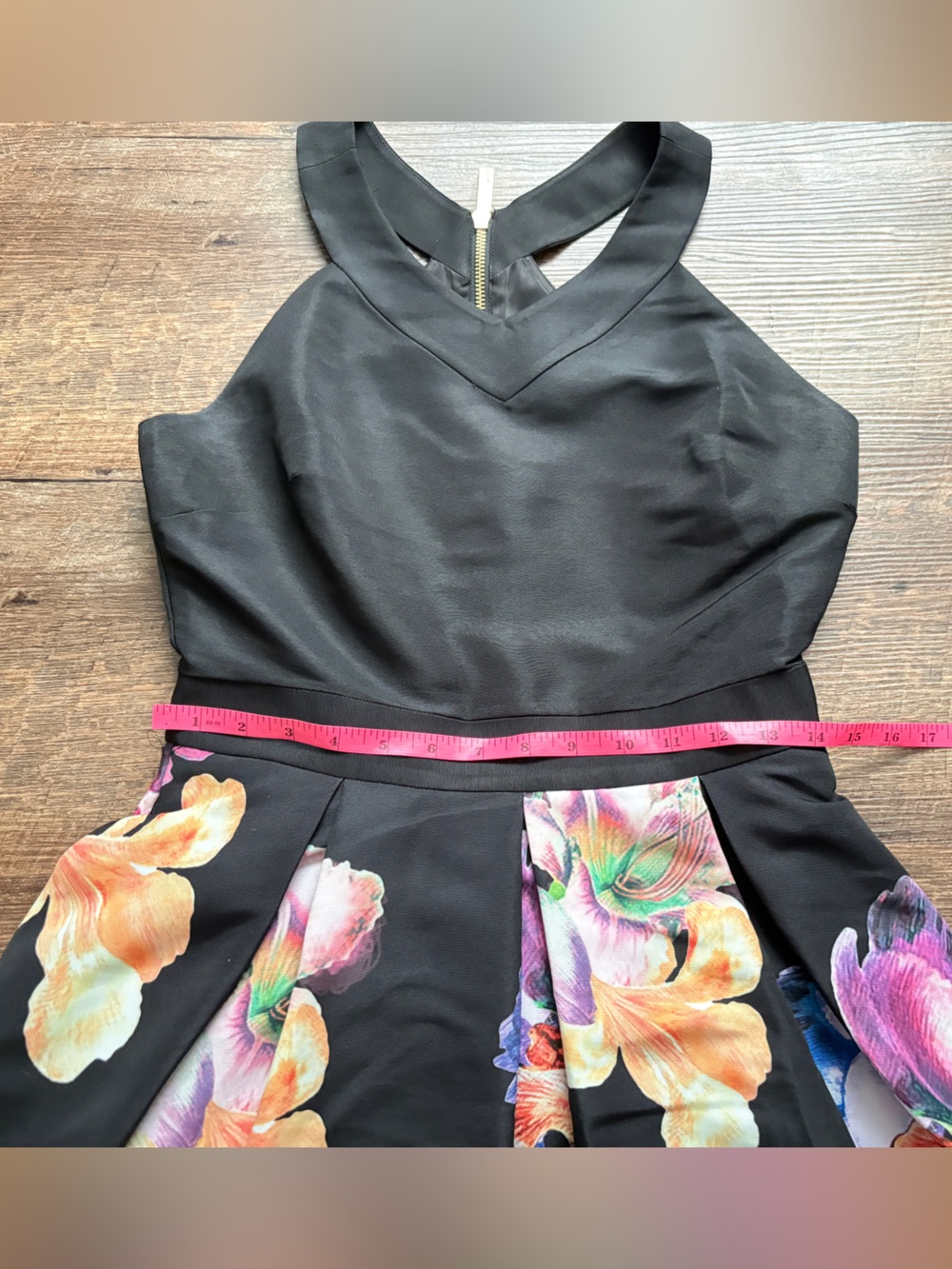 Ted Baker Illusia Tapestry Floral Fit & Flare Skater Dress halter wedding 2 EUC - Picture 14 of 16